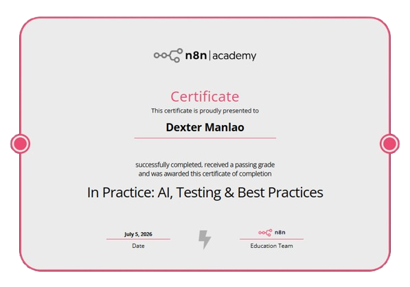 n8n AI Testing Certificate