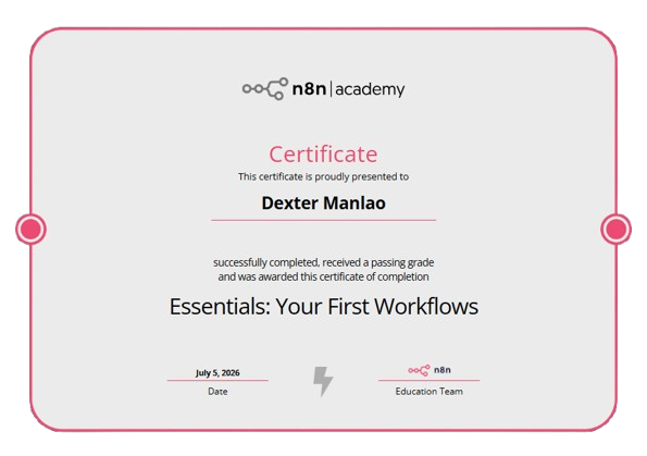 n8n Essentials Certificate